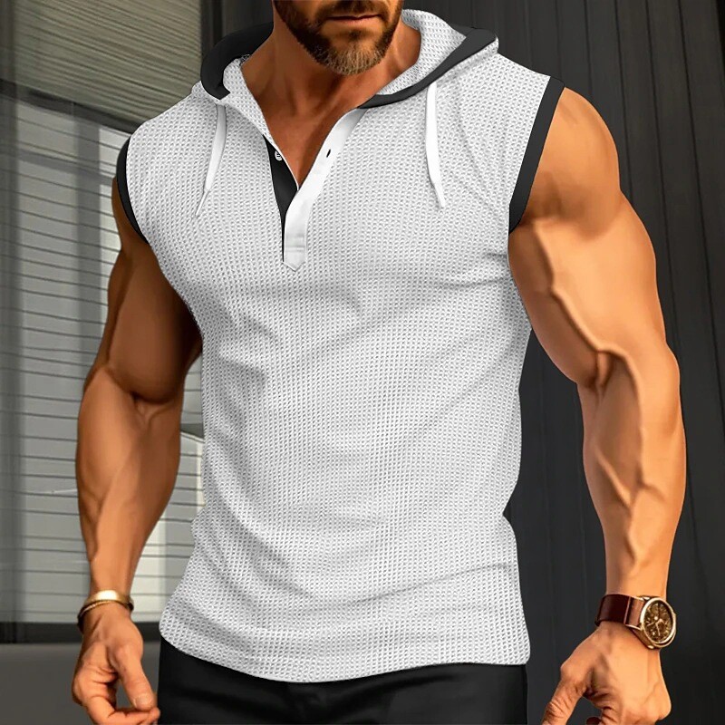 Mens Outdoor Summer Sleeveless Vest Leisure Fitness Loose Mens Vest gallery