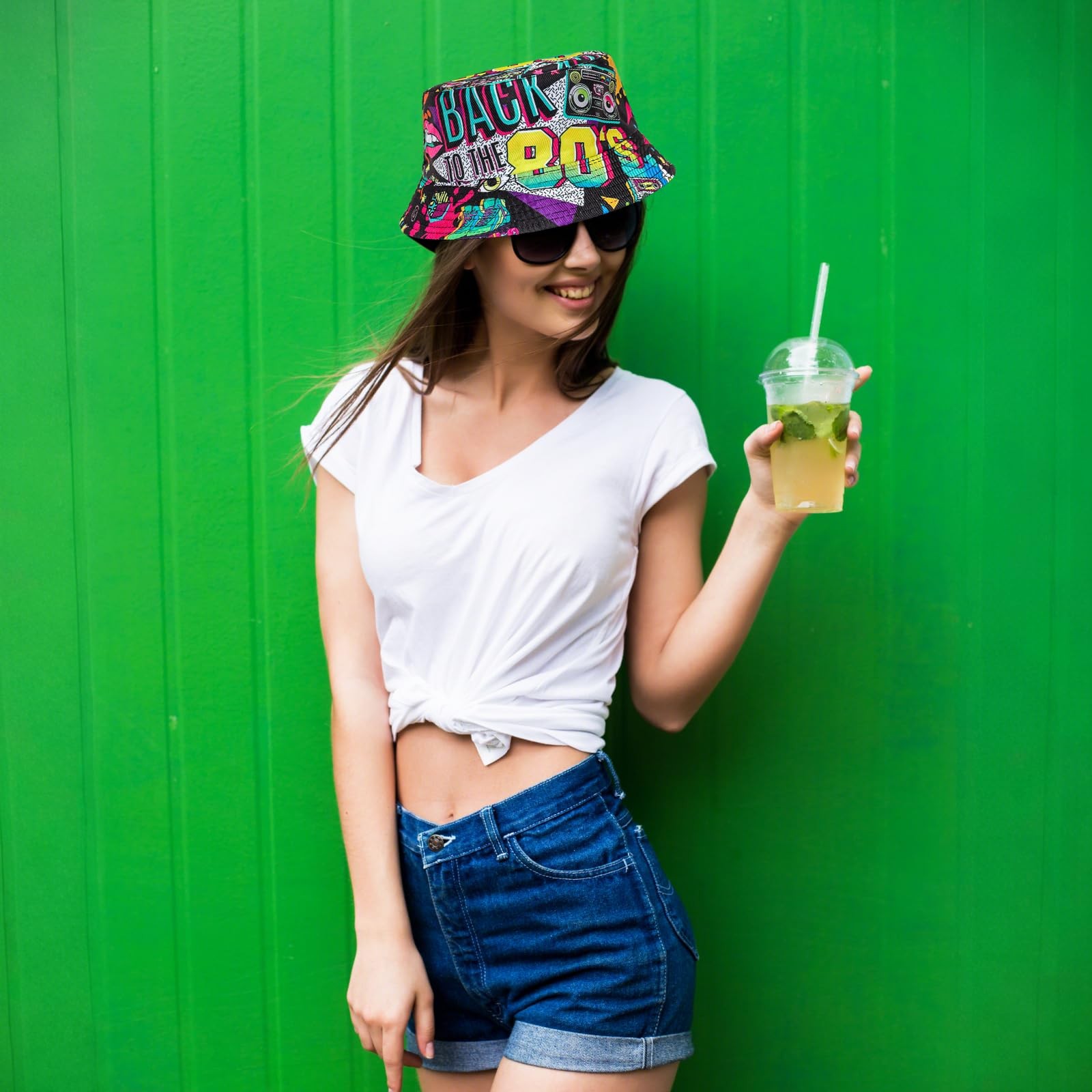 Fashion 80s 90s Bucket Hat for Men Women Outdoor Summer Beach Packable Sun Cap gallery
