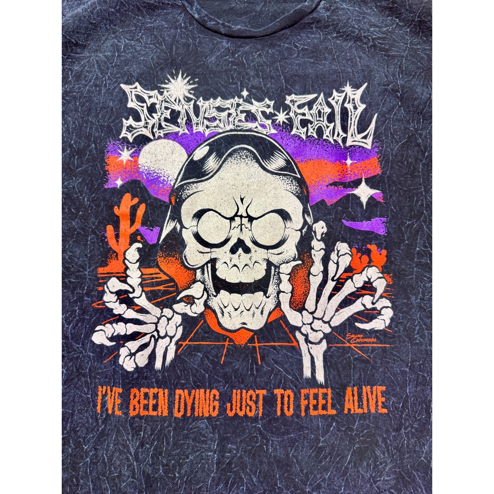 Senses Fail Scream Team Tour 2025 Acid Wash Band Tee Shirt XL Emo Punk Rock gallery