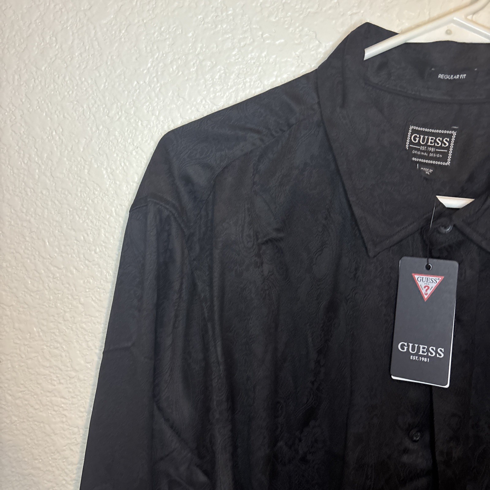 Guess Men’s regular fit Shirt Long Sleeves Paisley Print Allover Size XL gallery