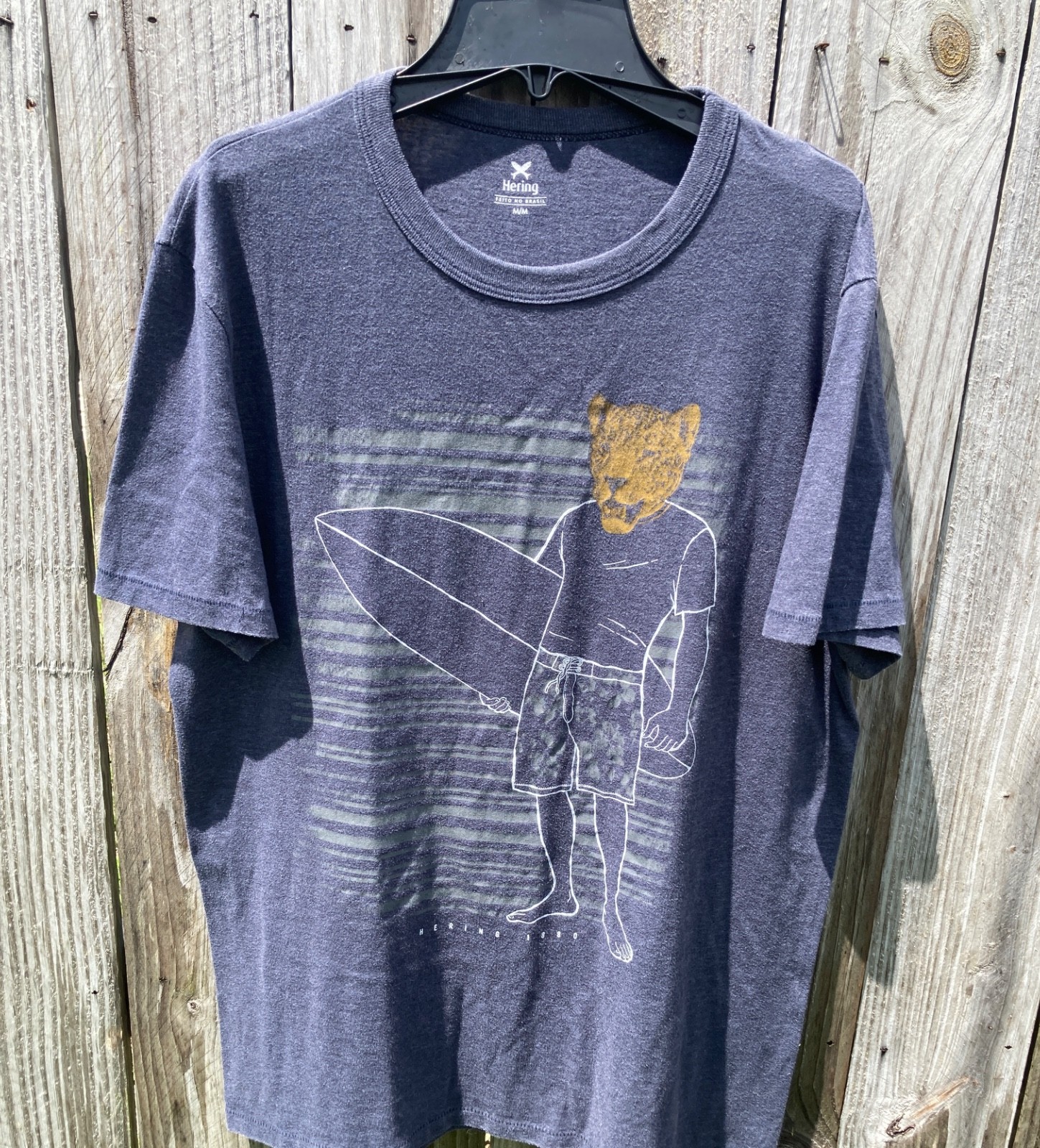 Hering 1880 Jaguar Surfer T-Shirt Mens GrayBrazil Size Medium gallery