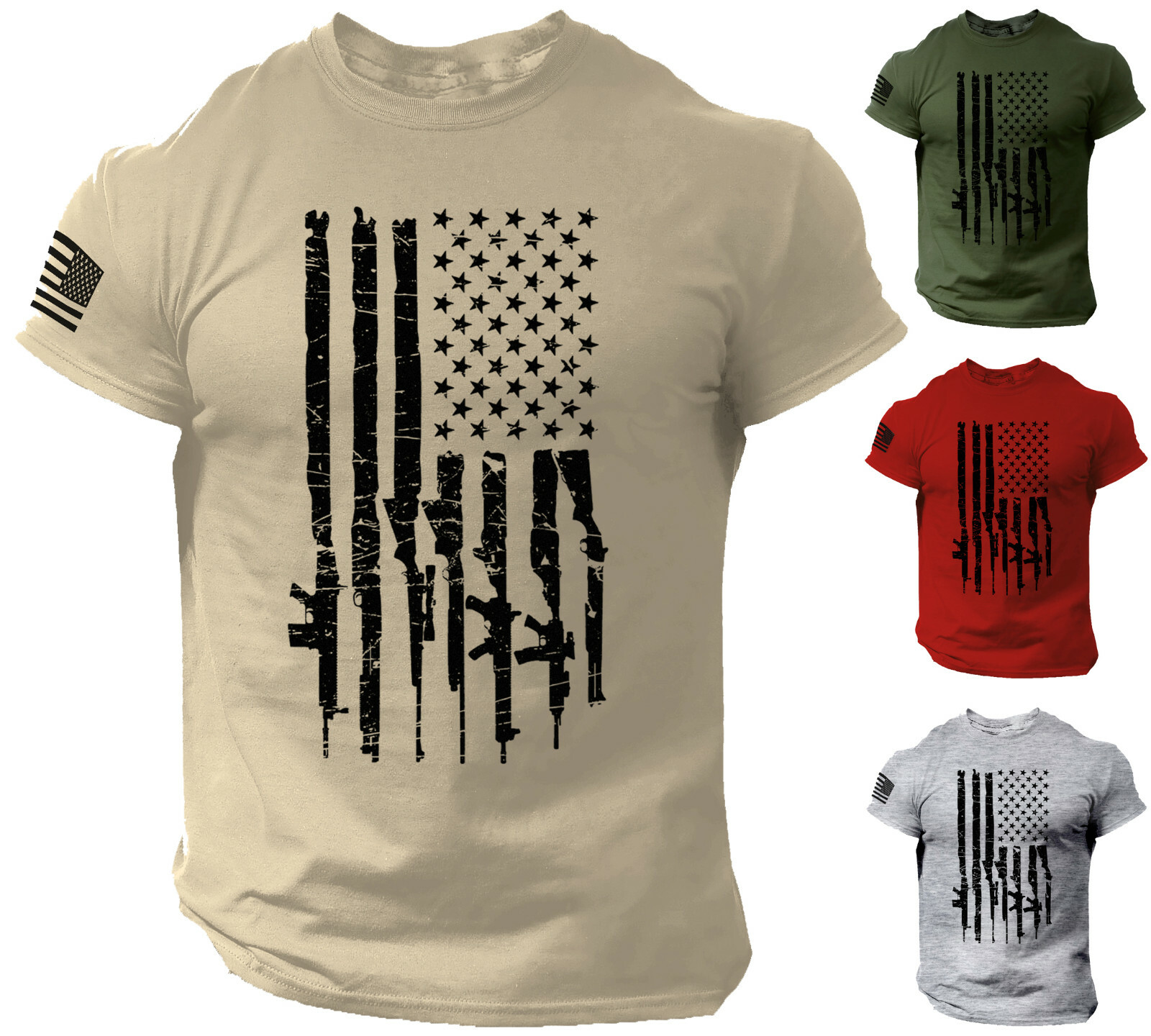 USA Flag Guns T Shirt America Freedom Rifles Shirt gallery