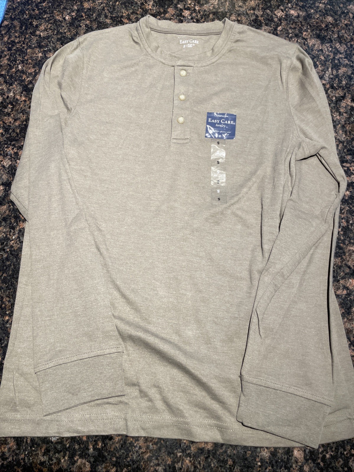 NWT Croft & Barrow Shirt Men's Small Easy Care Long Sleeve Henley gallery