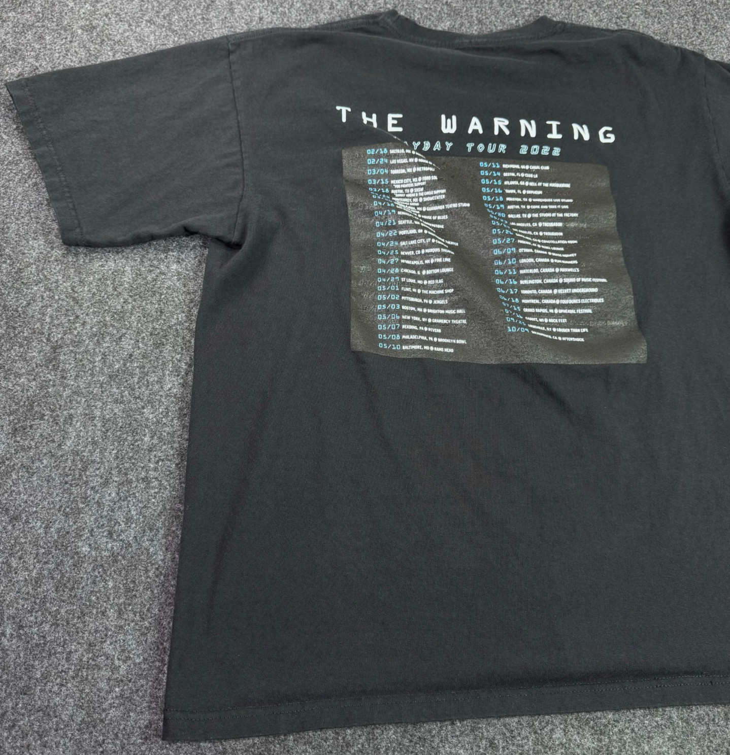 Official The Warning Mayday Tour 2022 Band Dates Mens L Black Concert T Shirt gallery