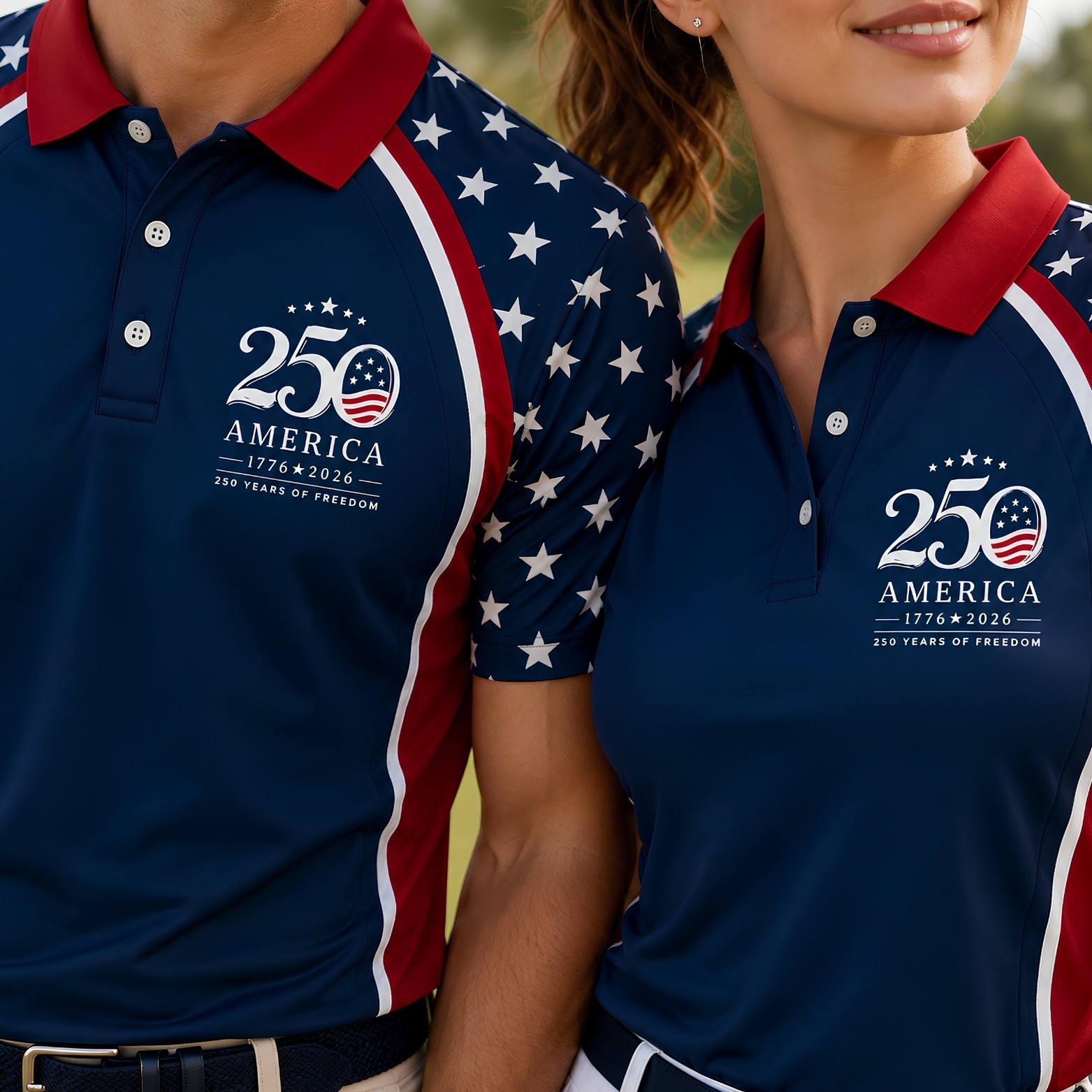 USA 250 Years Of Freedom Patriotic Golf Shirt, 4th Of July Golf Poly (S-5XL) gallery