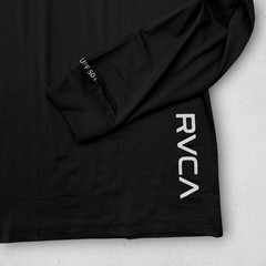 RVCA Mens Robey Crew LS Performance Shirt Black UPF 50+ Long Sleeve Medium NEW