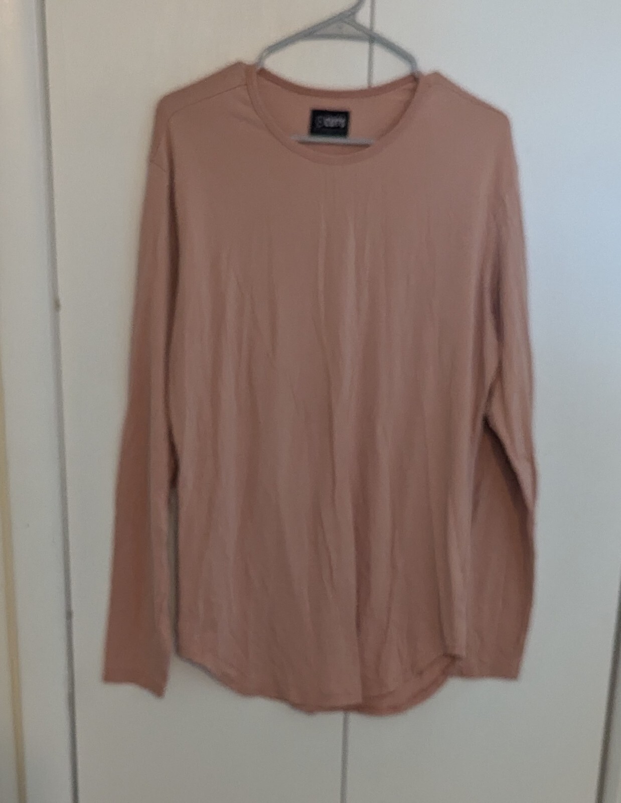 Cuts Clothing Elongated Long Sleeve T Shirt Mens Size L Coral Pink Cotton Blend gallery