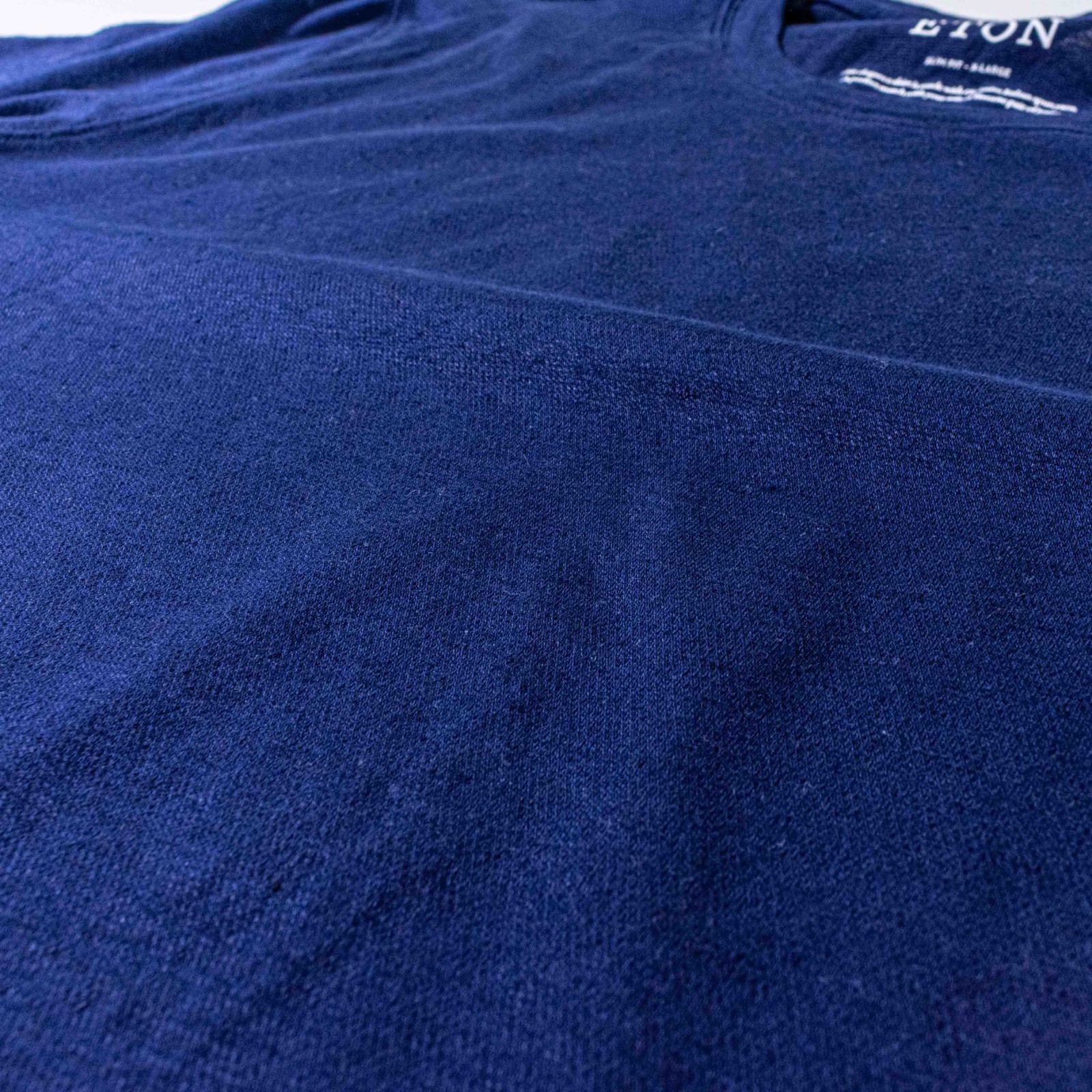 Eton Slim Fit Navy Blue T-Shirt XL Luxury Cotton Linen Blend Knit Tee gallery