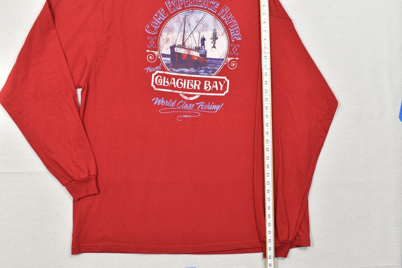 St. John's Bay Men's 3XLT Red Long Sleeve Tee Glacier Bay World Class Fishing gallery