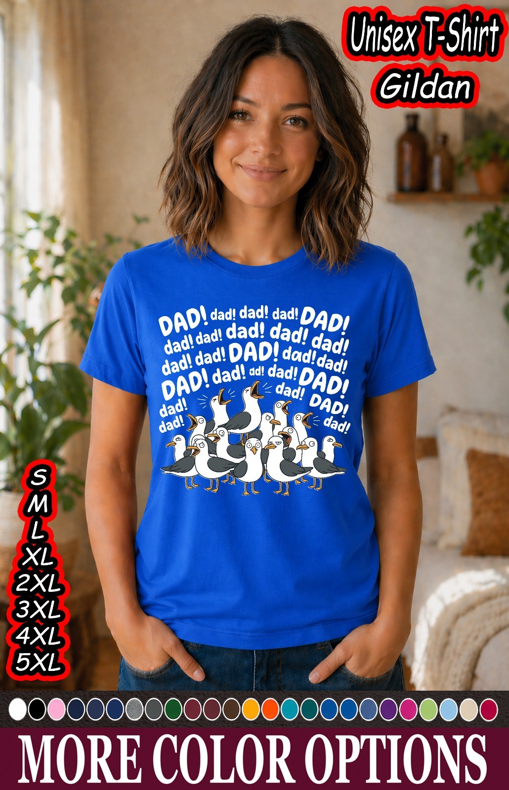 Funny Seagull Dad Shirt Fathers Day Gift Humor Graphic Tee gallery