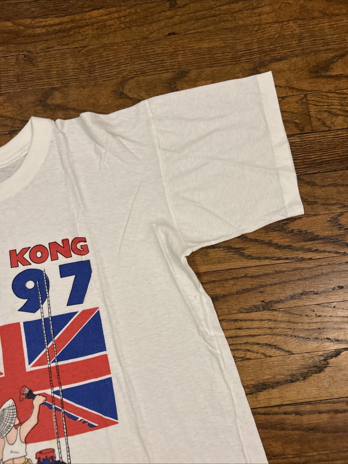Vintage Hong Kong Size Small 90s Independence China Flag Shirt 1997 gallery