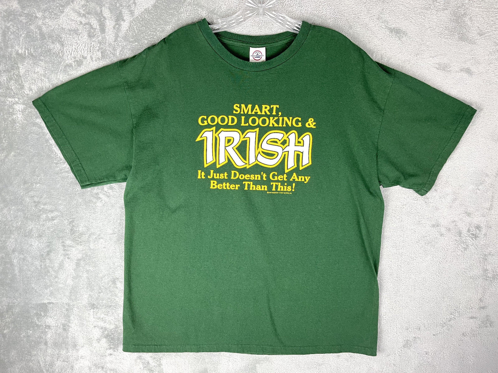 Vintage Y2K Smart Good Looking Irish Graphic Tee XL Humor Funny Novelty Crew gallery