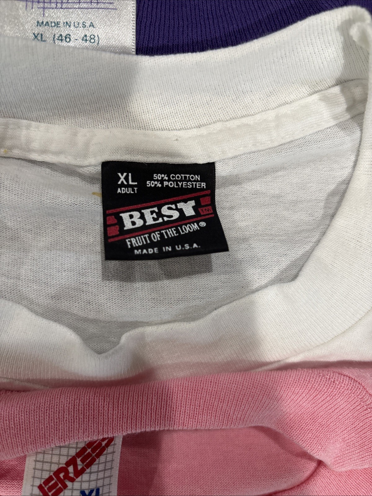 7 Vintage Blank Shirts SZ XL Made In USA Single Stitch 50/50 Great Array Colors gallery
