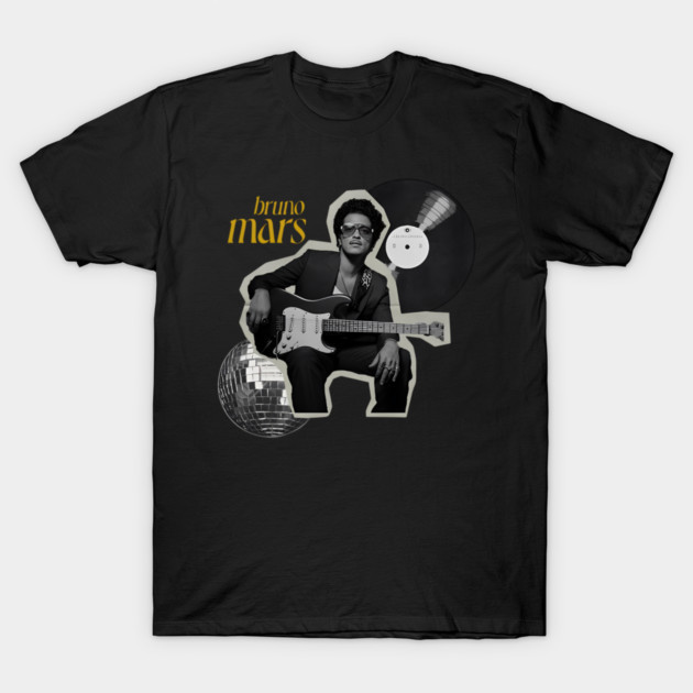 Bruno Mars Vintage Disco Collage Art T-Shirt Retro Funk Graphic Concert Tee gallery