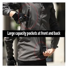 Men’s Tactical Softshell Hooded Jacket Windproof Water-Resistant Outdoor Hiking