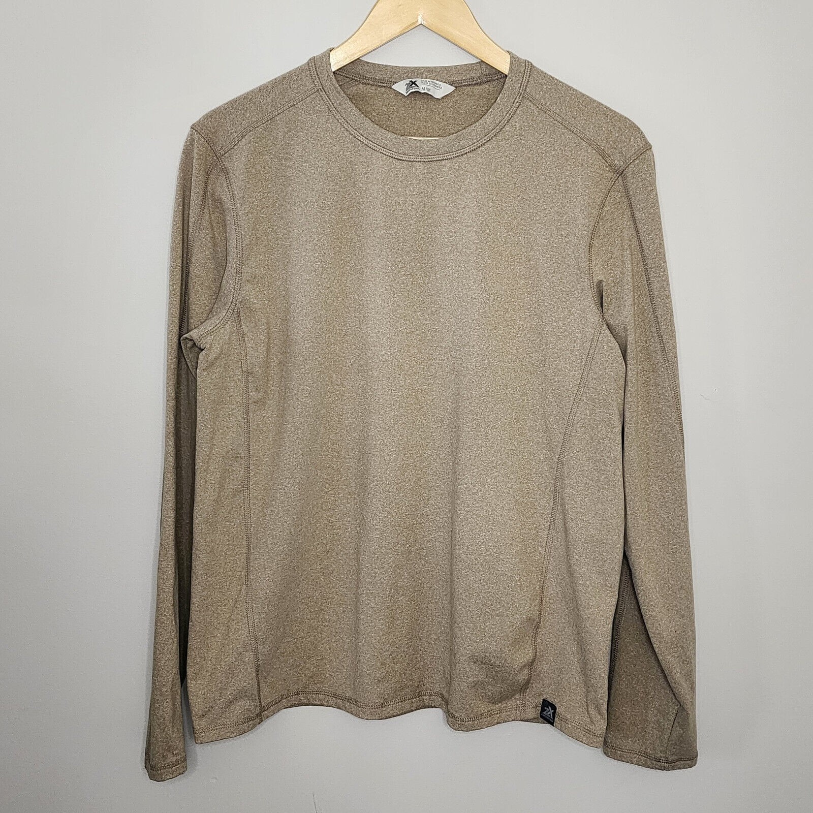 ZeroXposur Shirt Oak Melange Long Sleeve Crew Neck Stretch Mens Medium gallery