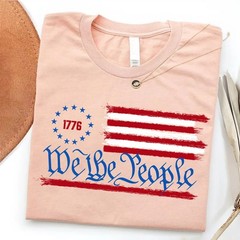 We The People Shirt 1776 Patriotic American Flag 4th of July Unisex Vintage Tee