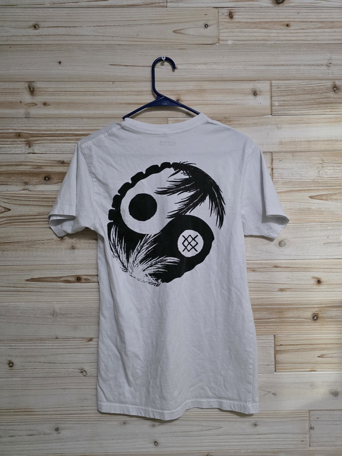 Stance Designer T-Shirt 'Opposites' Yin Yang Pattern White, Size S gallery