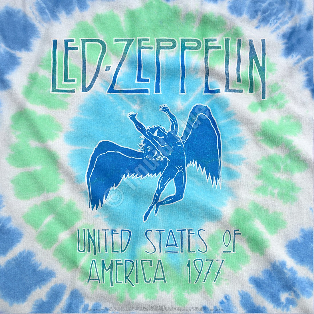 Led Zeppelin Ramble On Tie-Dye T-Shirt Liquid Blue gallery