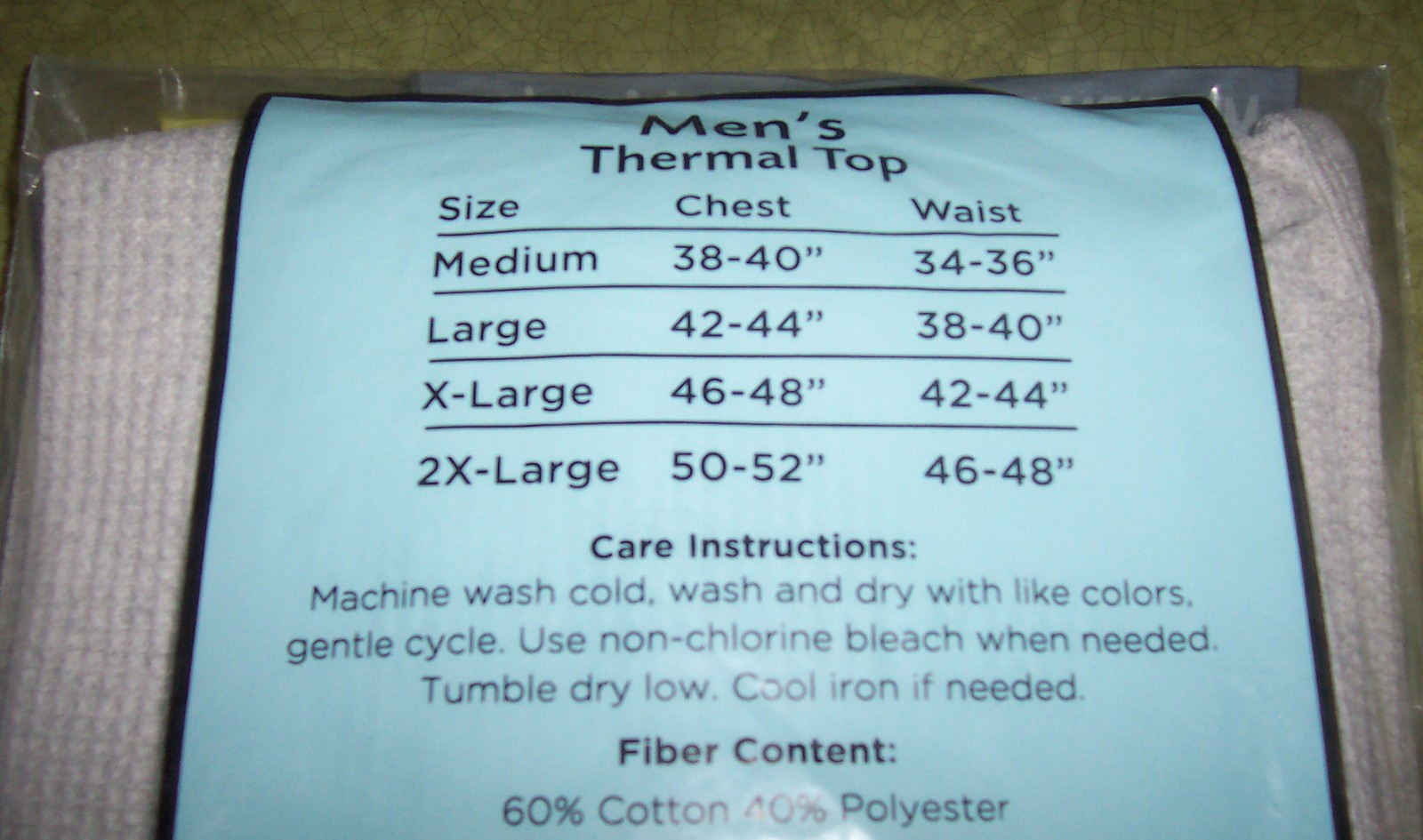 Men's Premium Thermal Long Sleeved Crewneck Long Johns Top - Size XL - NEW ! gallery