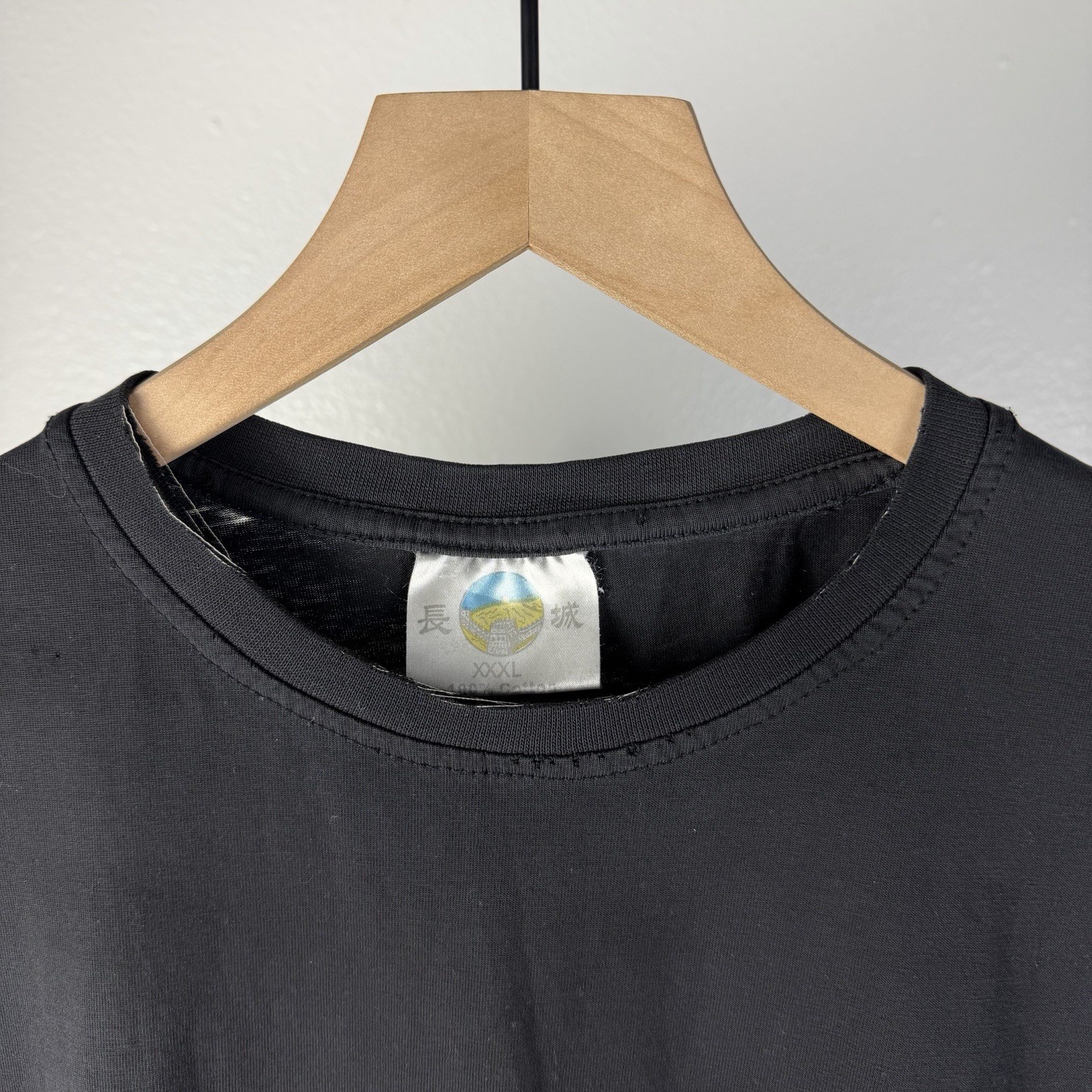 Vintage 90’s I Climbed The Great Wall of China T Shirt Black Distressed Size XL gallery
