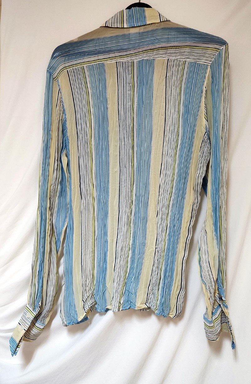 Vintage Couture Johnny Max NNX Sheer, Crinkle Crepe Long Sleeve Shirt. gallery