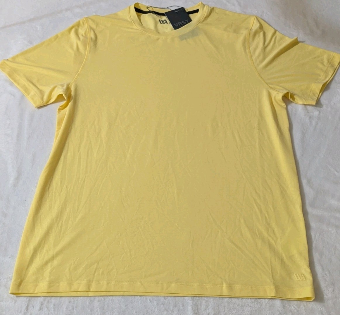 VRST Men’s Size Medium Icon Short Sleeve T-Shirt Yellow Blaze Heather Soft NWT