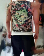 Mens Tank Top Japanese Ghost Pattern Printed Sleeveless Summer Tattoo T-Shirts