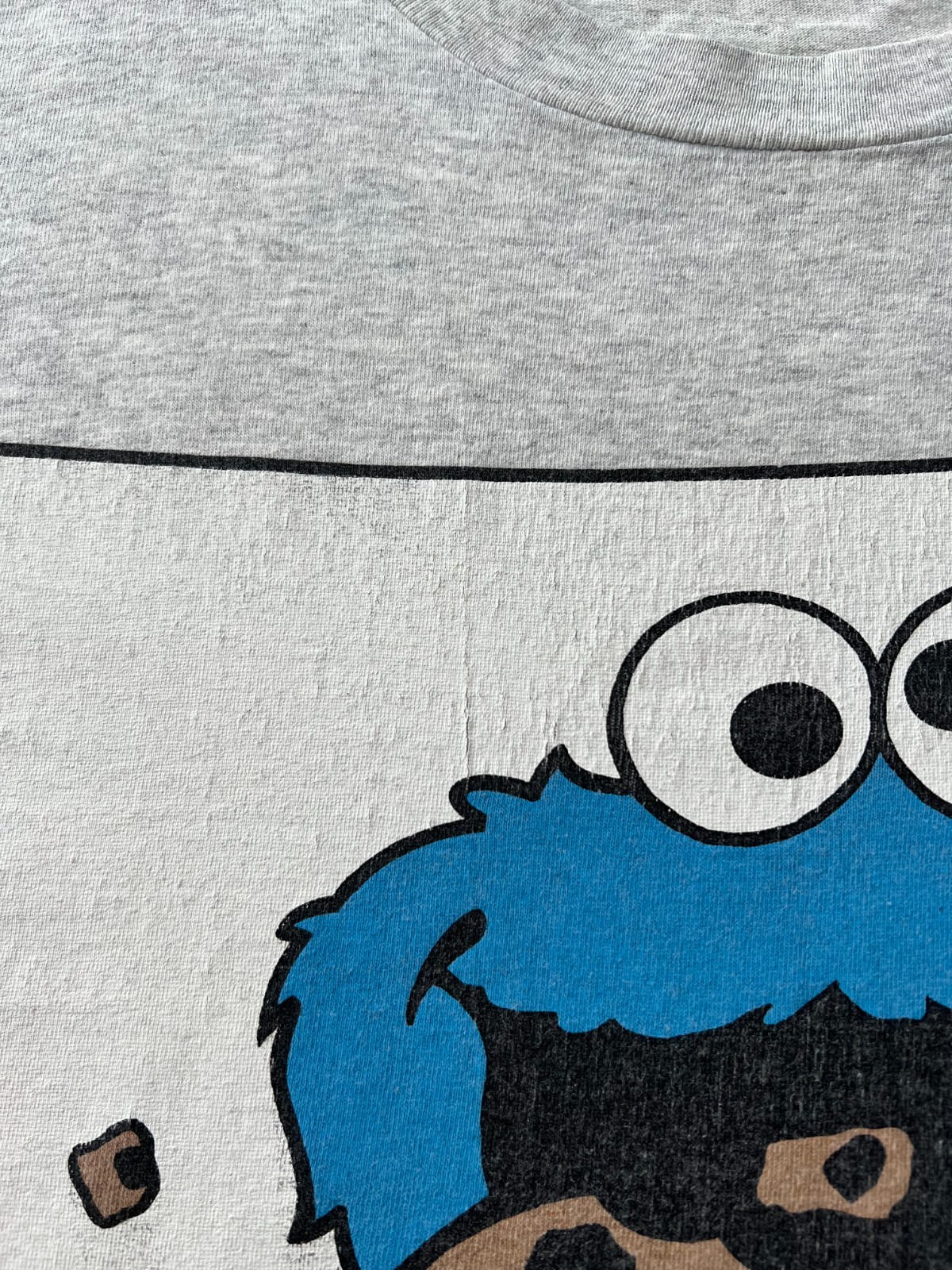 Vintage 90s Jim Henson Cookie Monster Sesame Street Muppets Gray T-shirt Sz XL gallery