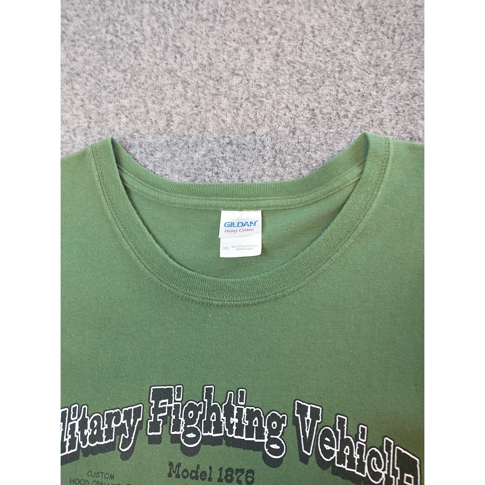 Gildan Mens 3XL Green Military Fighting Vehicle Mule Humor T-Shirt Trees Mystery gallery
