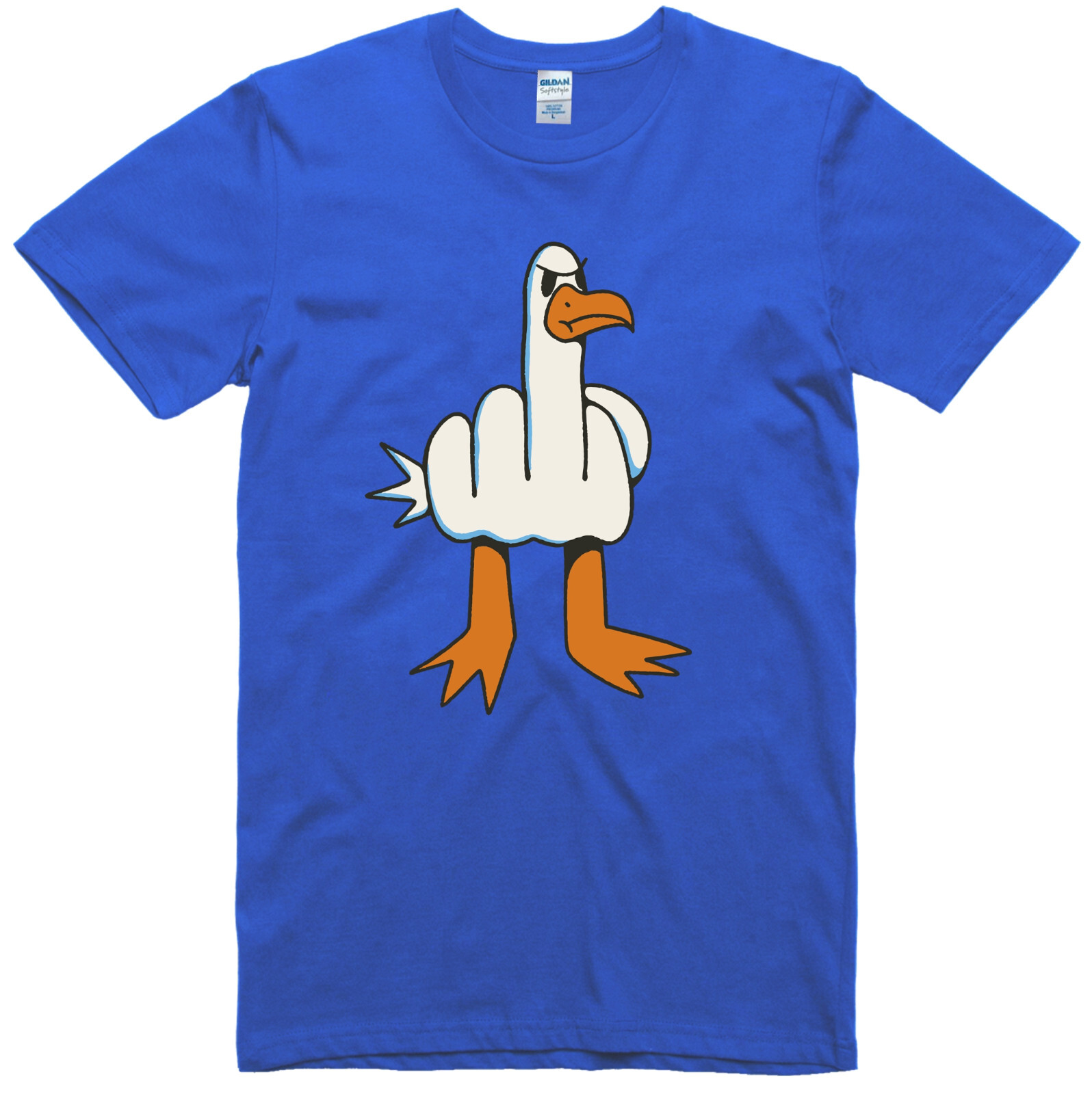 Mens Funny T-Shirt Rude Seagull Design Regular Fit 100% Cotton Tee gallery