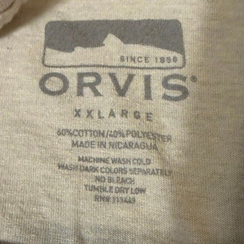 Orvis Mens XXL Oatmeal Heather Fishing Graphic T-Shirt Bass Lure Short Sleeve gallery
