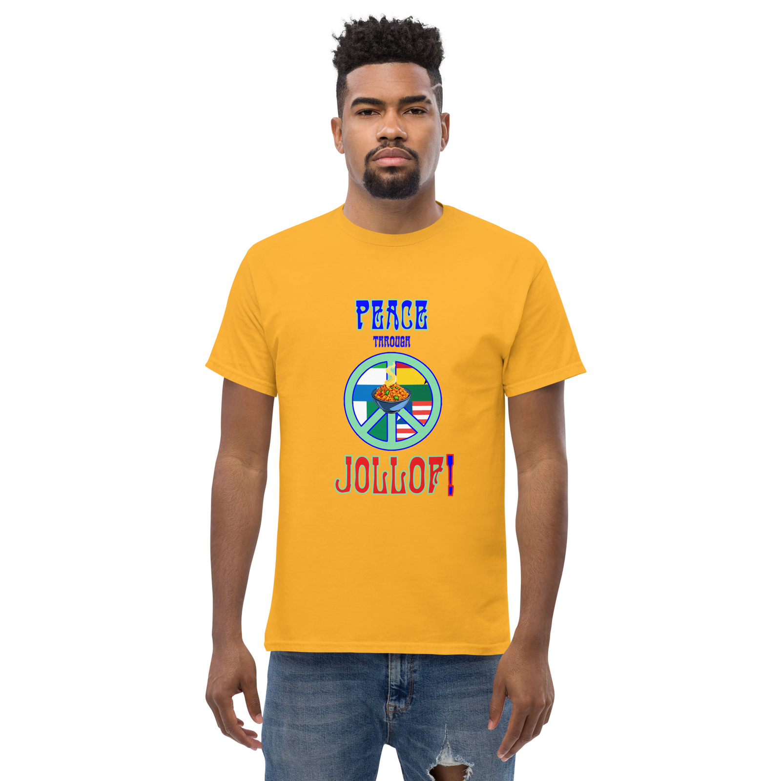 "Peace Through Jollof" Unisex T-shirt Africa Rice Nigeria Ghana Liberia Leone gallery