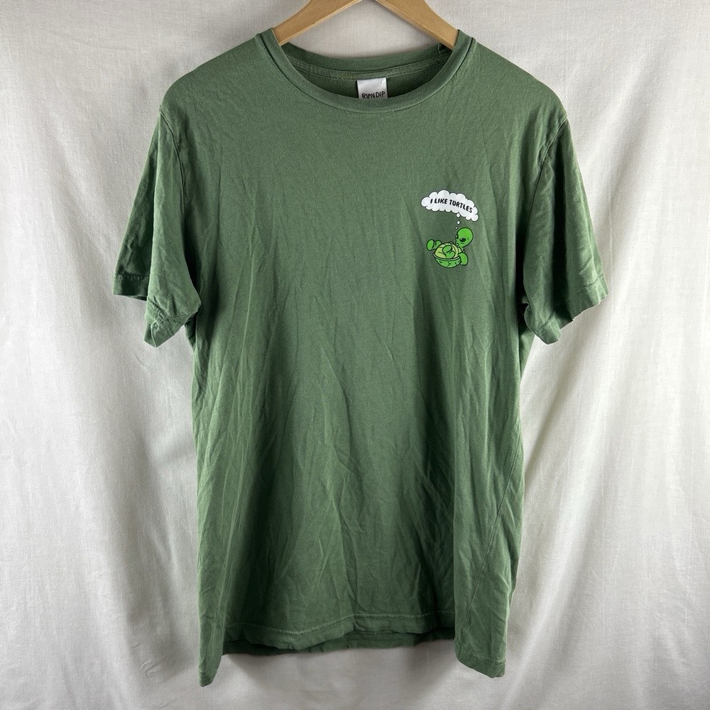RIPNDIP T Shirt Medium Size M I Like Turtles Short Sleeved Green Back Print