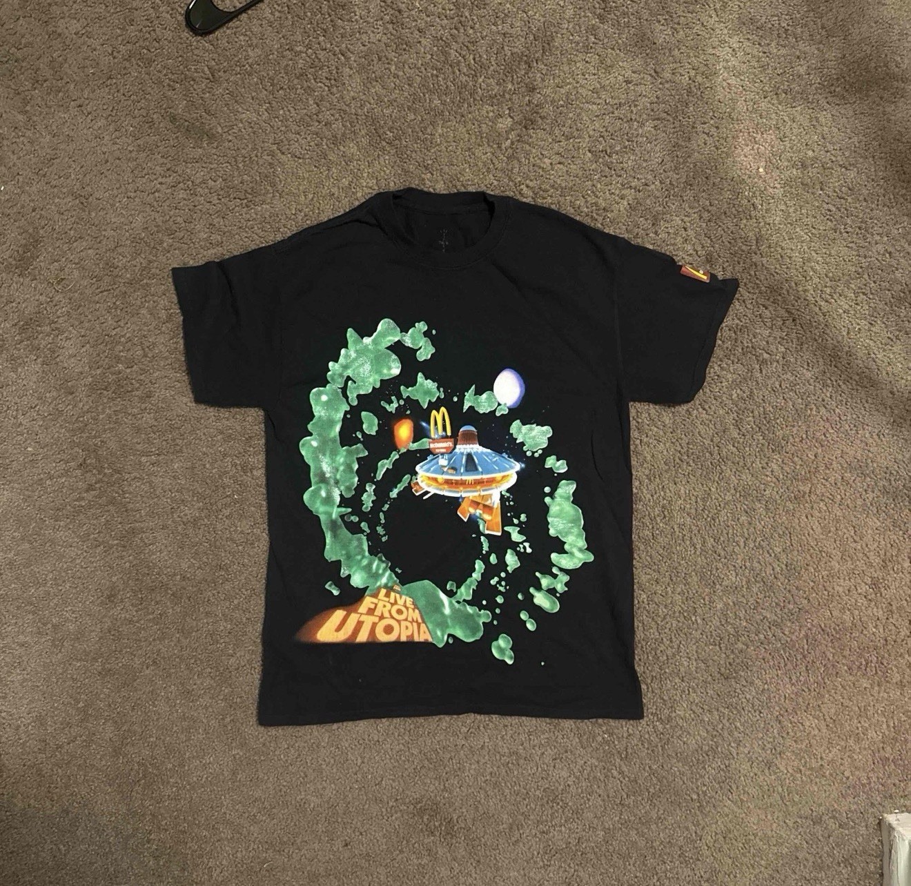 Travis Scott X Mcdonald’s Live From Utopia Cactus Jack T-shirt Rap Hip Hop Small gallery