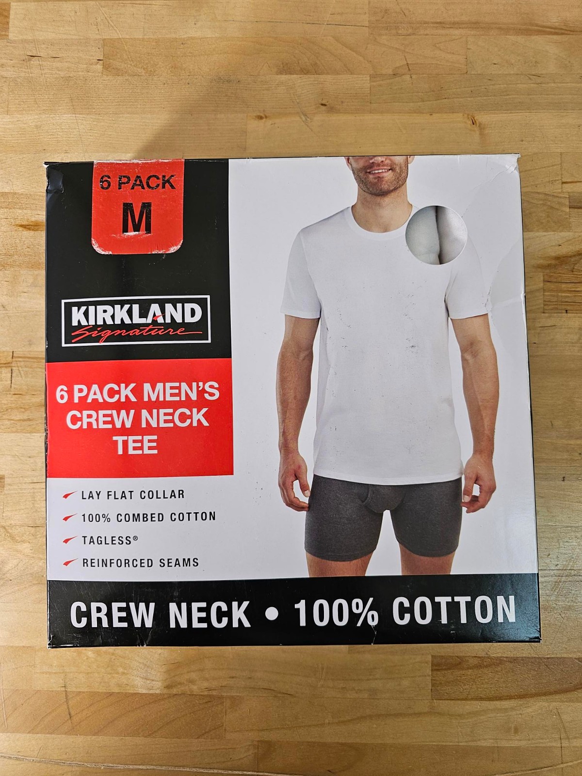 M / MEDIUM - WHITE - 6 PACK - Kirkland Signature Men's Cotton Crew Neck T-Shirts gallery