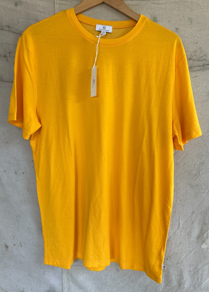 NWT AG Adriano Goldschmied Lyocell Cotton Spandex Yellow Tee Mens M
