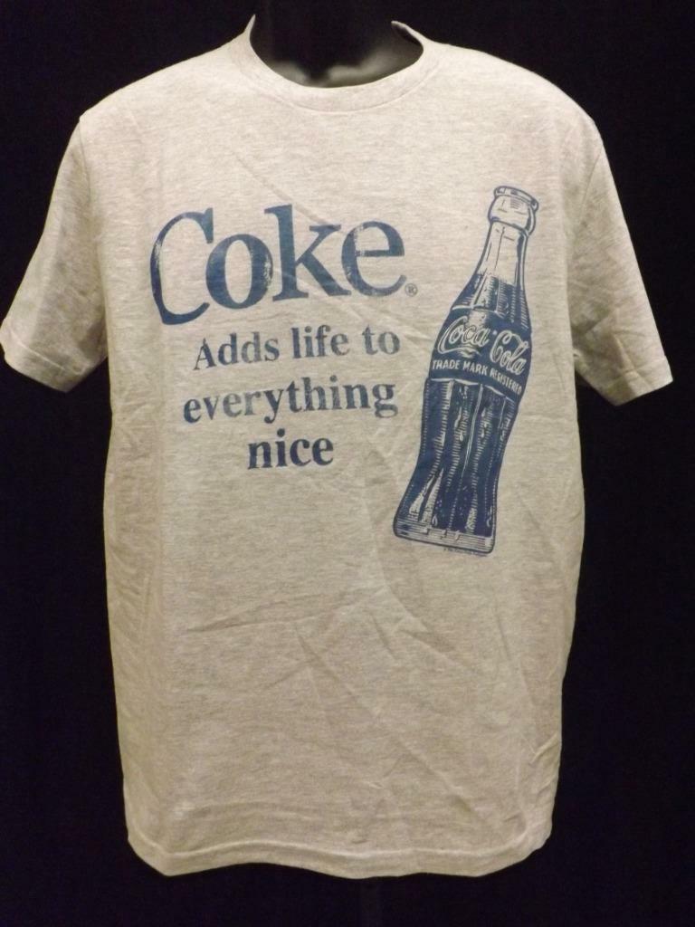 New Coca Cola Coke "Adds Life to Everything Nice" Mens Size M Medium Gray Shirt gallery