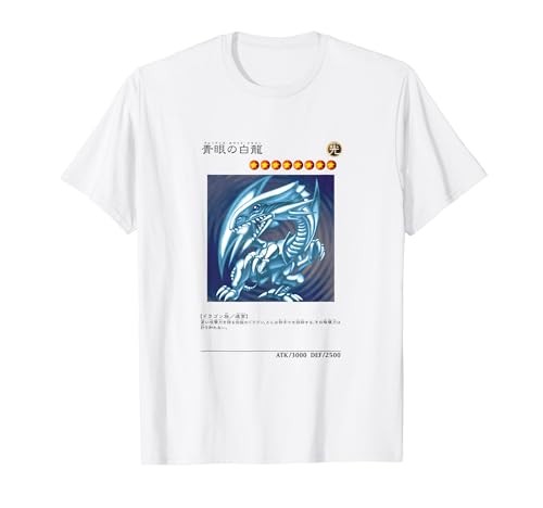 Yu-Gi-Oh Blue-Eyes White Dragon Graphic Anime Trading Card T-Shirt