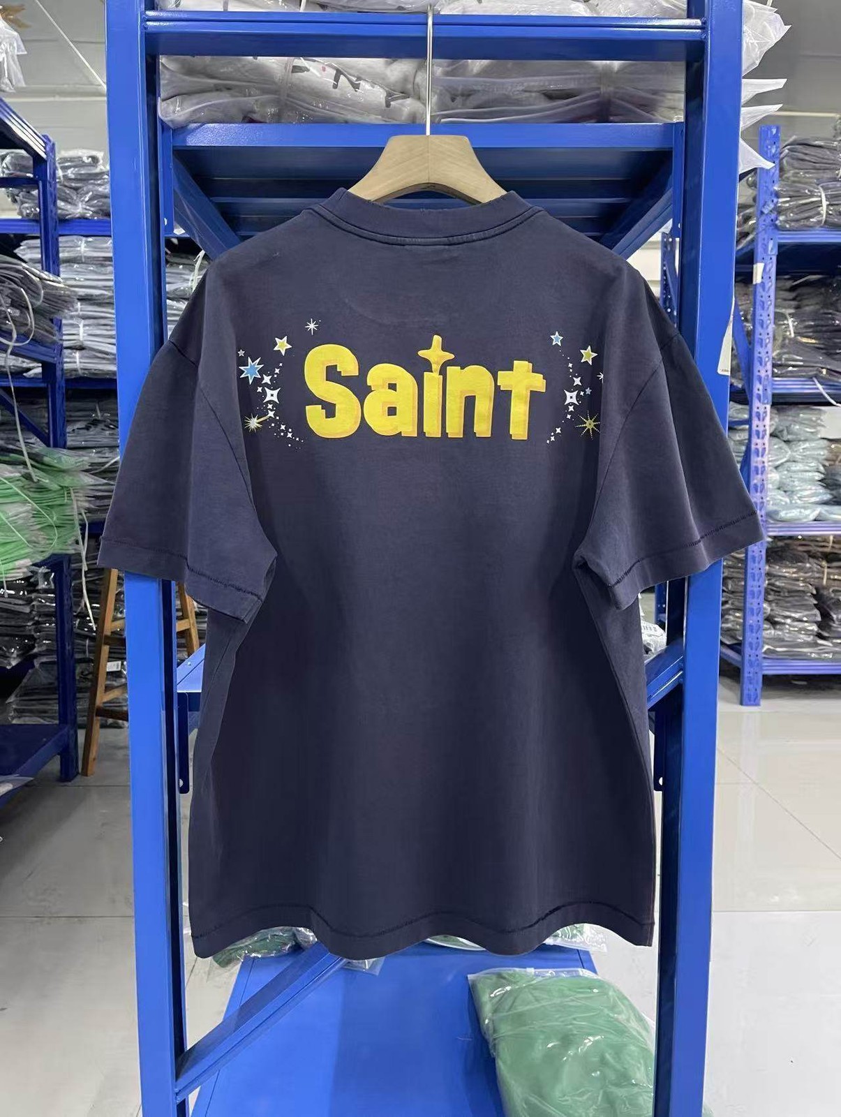 MEN WOMEN BLUE SAINT T SHIRT GRAPHIC PRINT HIP HOP HIGH STREET SHORT SLEEVE TOP gallery