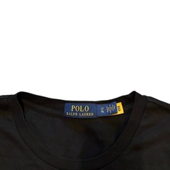 Polo Ralph Lauren Mens Black Patchwork Plaid Big Pony T-Shirt Size LT Large Tall