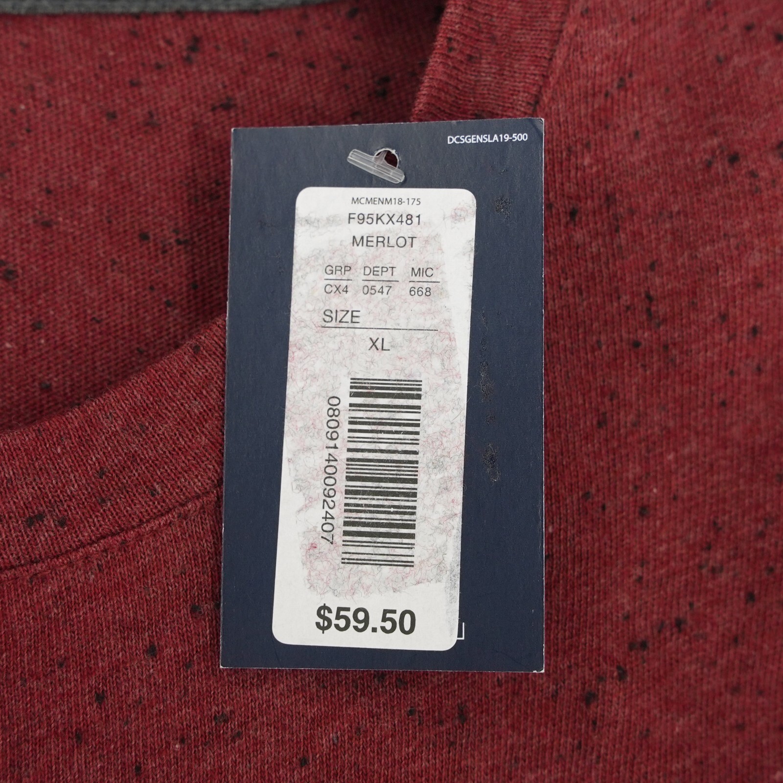 Cremieux Men's Long-Sleeve Shirt Crew Neck XL Red Black Specks NWT gallery