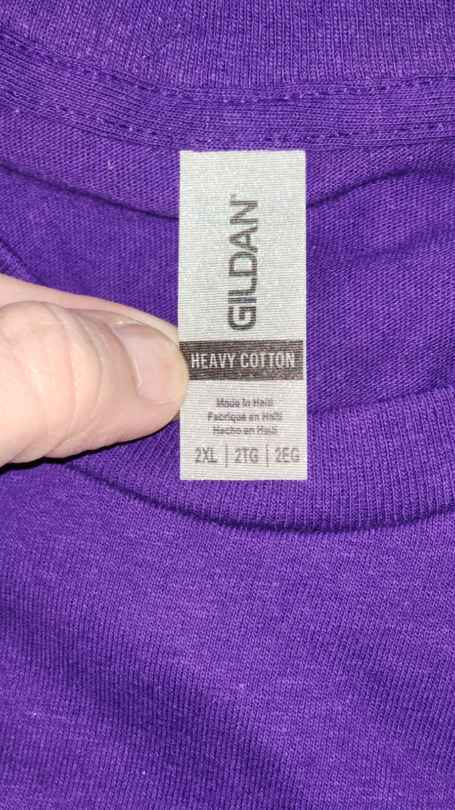 Gildan Adult Purple Pre-Shrunk Heavy Cotton Crew Neck T-Shirt Size 2XL gallery