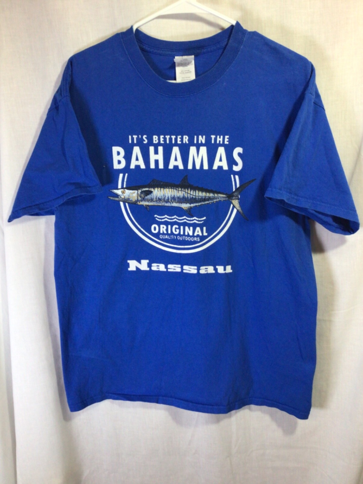Bahamas Nassau (Fish) Blue Large Cotton T Shirt T17 gallery