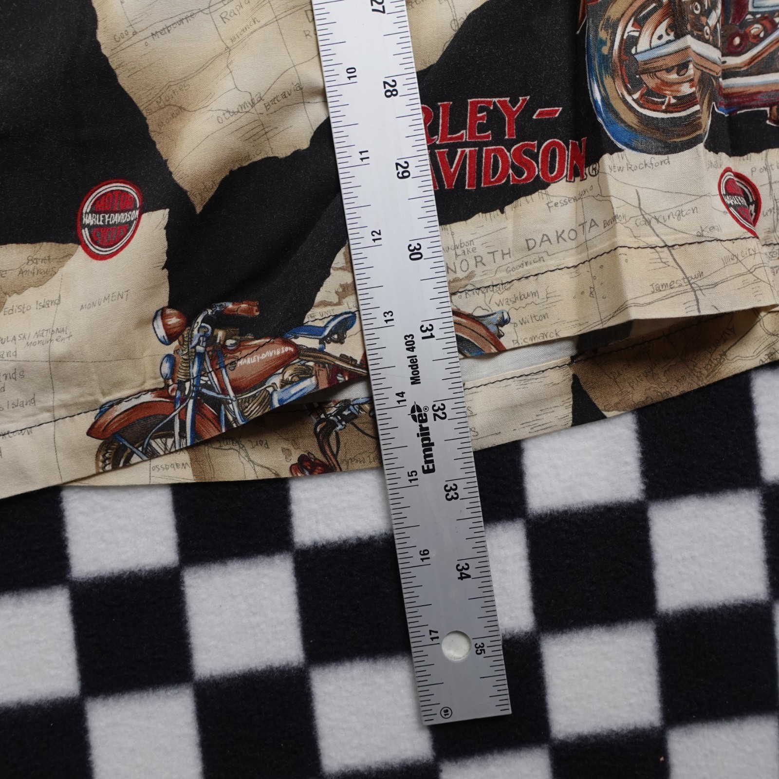 Vintage Harley Davison biker Hawaiian style all over print button up Shirt 3XL gallery