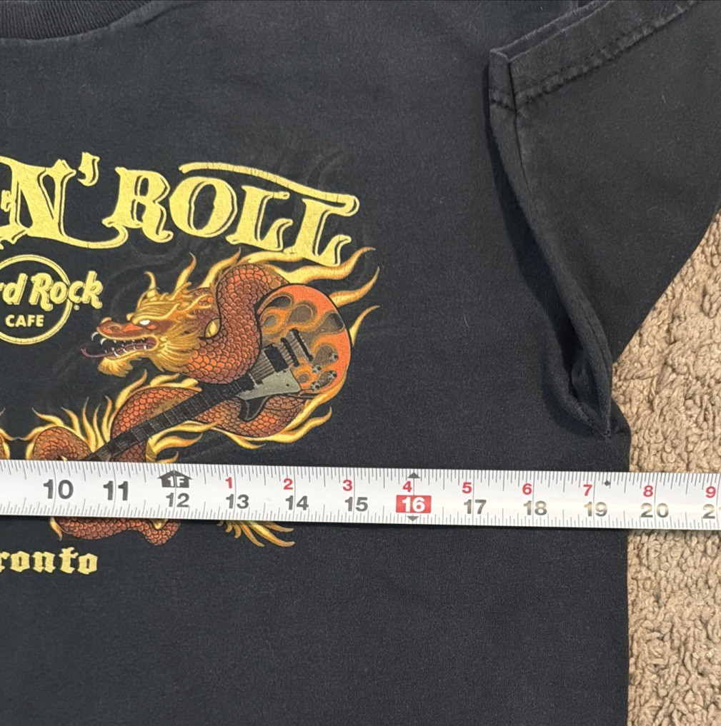 Hard Rock Cafe Toronto Rock N Roll Dragon Guitar T Shirt Black Mens Size Medium gallery
