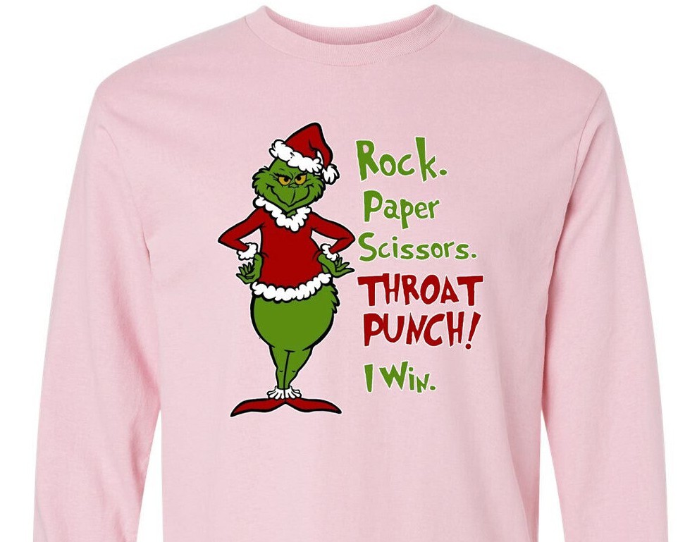 The Grinch - Rock, Paper, Scissors, Throat Punch, I Win! - Long Sleeve T-Shirt gallery