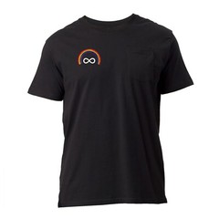 Rainbow with infinity ring embroidered pocket tee shirt, pocket tee