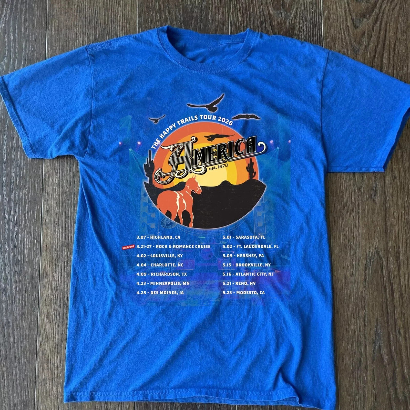 Hot America The Band Royal Blue Tour 2026 T Shirt Full Size S-5XL gallery