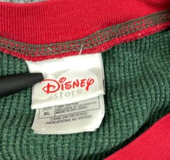 VTG Disney Store Mickey Mouse Green Embroidered Henley T-Shirt Adult XL Thermal